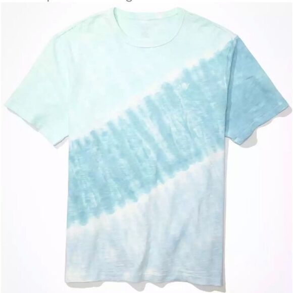 American Eagle Super Soft SLUB Icon Tie-Dye T-Shir Blue L NWT IN PACKAGING - Picture 1 of 7